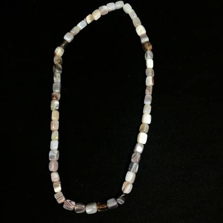 Grey - Brown AGATE Necklace Tumblestone Perfect Cut Jewel Gift Idea A+-3