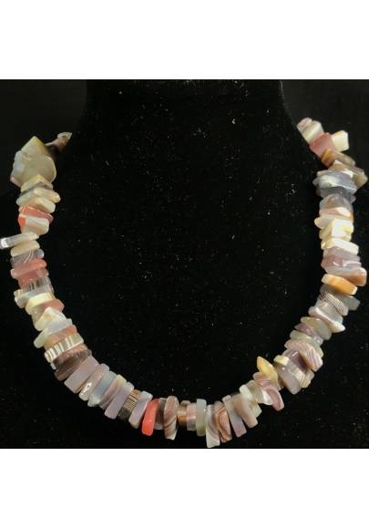 Collana in SCAGLIE di AGATA MULTICOLORE Gioiello Donna Minerali Regalo Collier-1