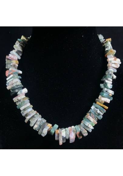 Necklace Chips in ORBICULAR OCEAN JASPER Jewel Woman Minerals Gift Idea-1