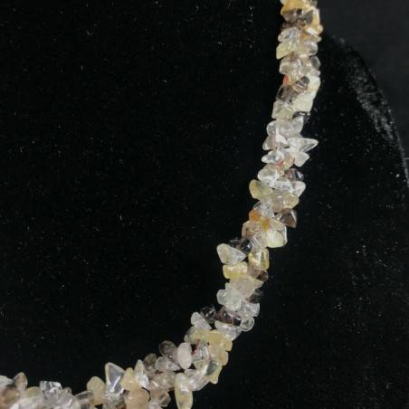 Necklace Chips in SMOKED CITRINE Quartz Hyaline RUTILATED Jewel Woman Gift Idea-2