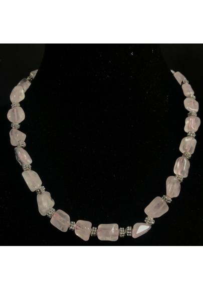 Collana in SCAGLIE di QURZO IALINO e Lega Color ARGENTO INVECCHIATO Regalo A+-1
