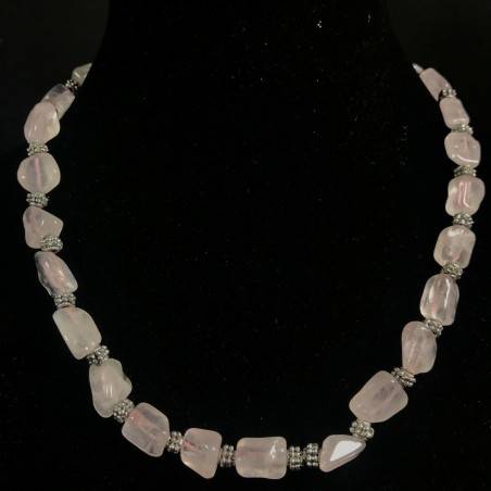 Collana in SCAGLIE di QURZO IALINO e Lega Color ARGENTO INVECCHIATO Regalo A+-1