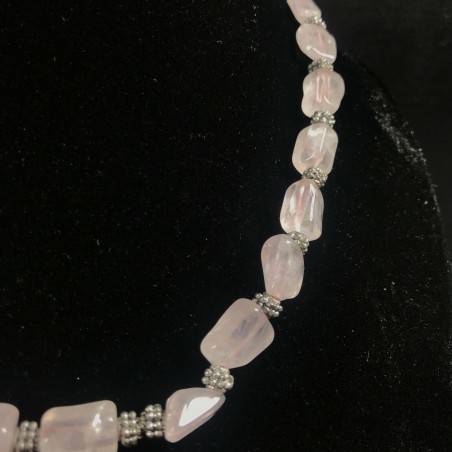 Necklace Chips in HYALINE Quartz & Iron Color Silver Vintage Gift Idea A+-2