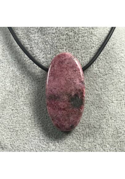 CIONDOLO GEMMA di RODONITE OVALE Gioiello Reiki Zen Regalo Minerali Chakra A+-1