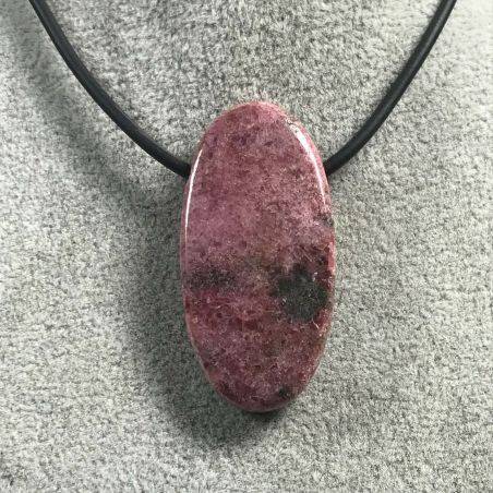 CIONDOLO GEMMA di RODONITE OVALE Gioiello Reiki Zen Regalo Minerali Chakra A+-1