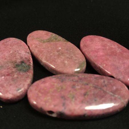 CIONDOLO GEMMA di RODONITE OVALE Gioiello Reiki Zen Regalo Minerali Chakra A+-2