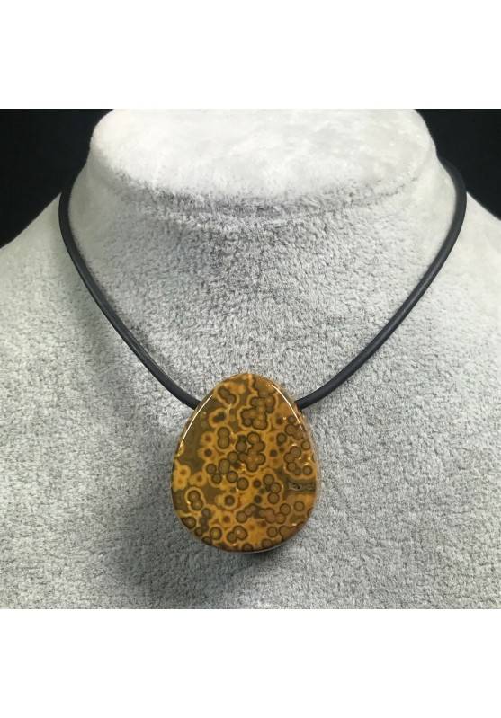 Pendentif GEMME dans JASPE ORBICULAIRE OCÉANIQUE MARRON Cadeau Bijou Bijou A+-1