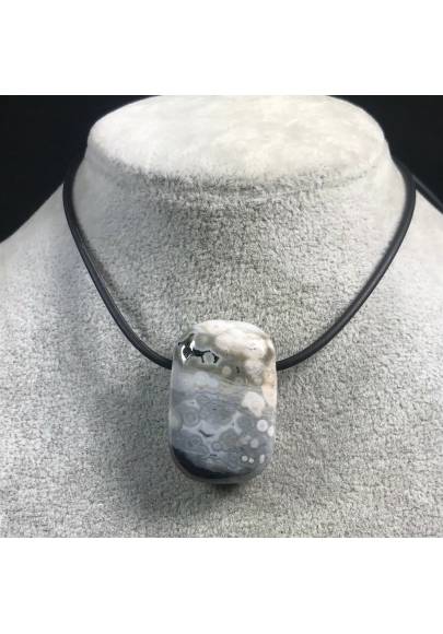Pendant Gemstone in Orbicular Ocean JASPER Purple Rarissimo Gift Idea Jewel A+-1