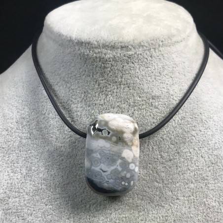Pendant Gemstone in Orbicular Ocean JASPER Purple Rarissimo Gift Idea Jewel A+-1