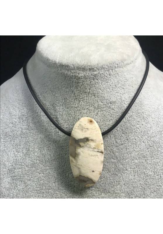Colgante GEMA en JASPE ORBICULAR Oceáno CLARO Minerales Regalo Joya A+-1