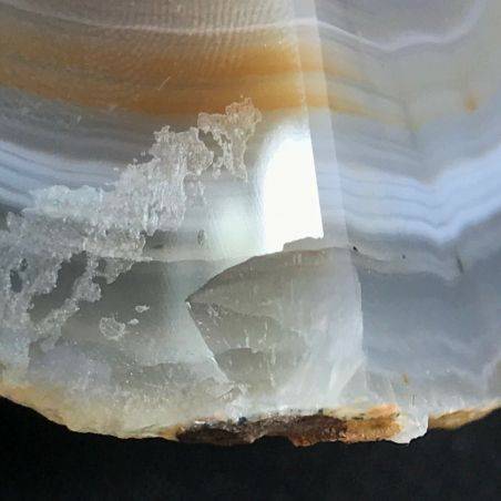 MINERALS * Polished Agate Geode Paperweight Grey / Brown Specimen Gift Idea-4