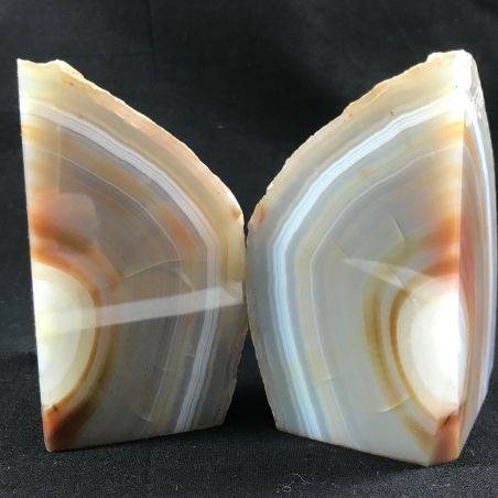 MINERALS * Polished Agate Geode Paperweight Grey / Brown Specimen Gift Idea-7