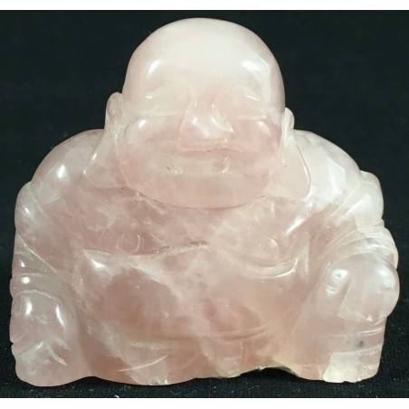 Statuetta BUDDHA Rose Quartz Handmade Crystal Healing MINERALS Chakra Zen A+-2