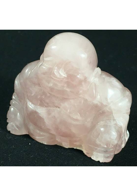 Statuetta BUDDHA Rose Quartz Handmade Crystal Healing MINERALS Chakra Zen A+-1