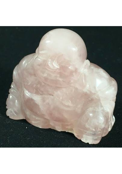 Statuetta BUDDHA Rose Quartz Handmade Crystal Healing MINERALS Chakra Zen A+-1