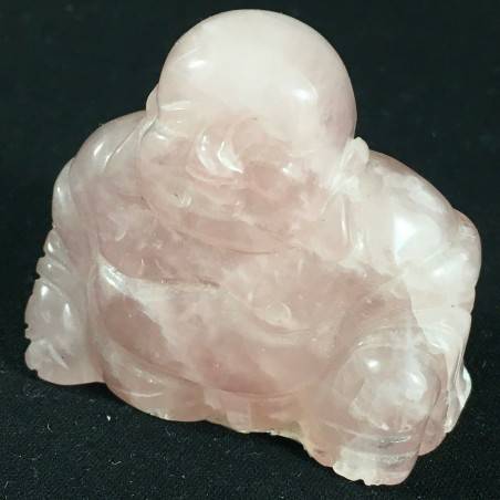 Statuetta BUDDHA Rose Quartz Handmade Crystal Healing MINERALS Chakra Zen A+-1