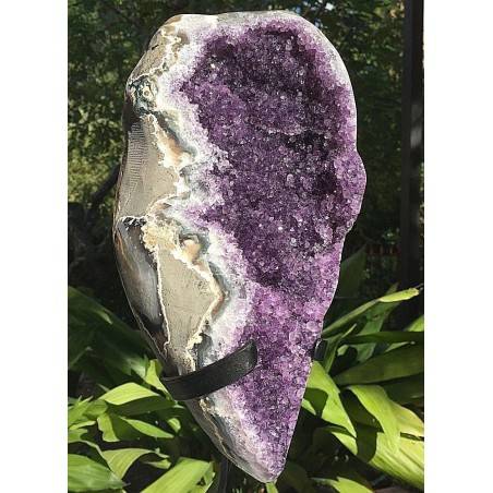 AMETHYST Geode Crystal DRUZY on Iron Display High Quality Minerals-3