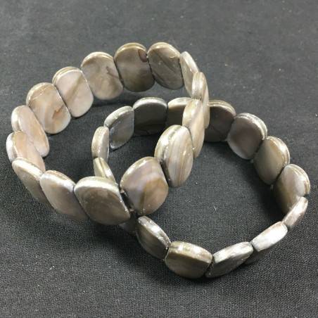 Bracelet in Smooth Mother of Pearl Crystal Healing Chakra Zen A+-3
