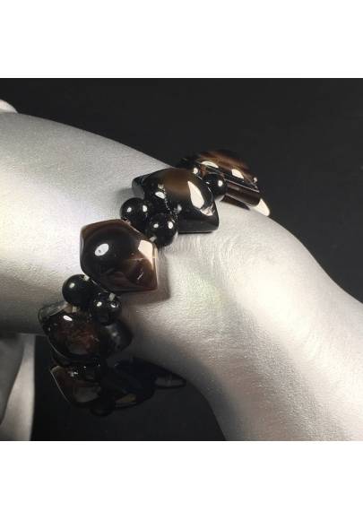 NATURAL Buddha's Eye AGATE Polished Bracelet Rare Crystal Healing Chakra A+-1