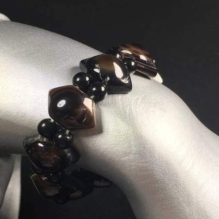 NATURAL Buddha's Eye AGATE Polished Bracelet Rare Crystal Healing Chakra A+-1