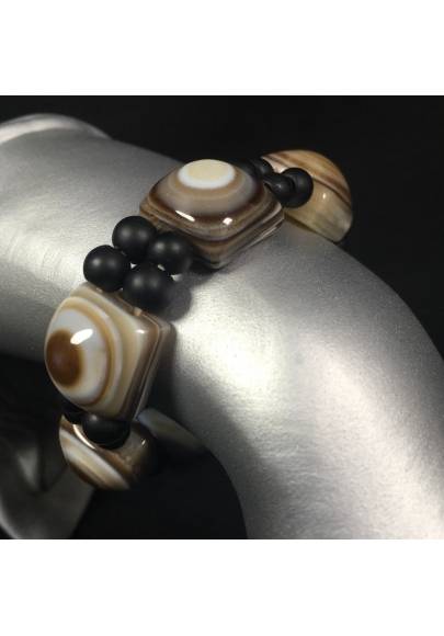 Natural Buddha's Eye AGATE Bracelet and ONIX MINERALS Crystal Healing-1