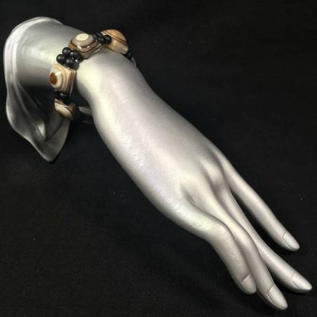 Natural Buddha's Eye AGATE Bracelet and ONIX MINERALS Crystal Healing-2
