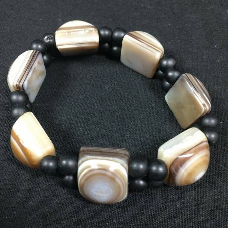 Natural Buddha's Eye AGATE Bracelet and ONIX MINERALS Crystal Healing-3