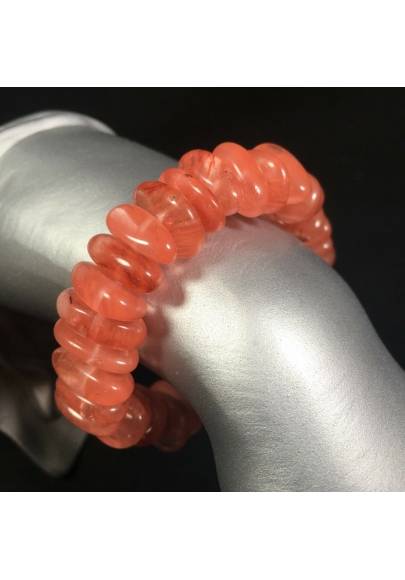CHERRY ROSE QUARTZ Bracelet Pink Color Tumbled Stones Crystal Healing Chakra A+-1