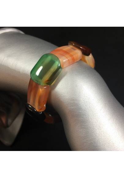 Pulsera en ÁGATAS MEZCLADAS Color Pulsera Cristaloterapia Chakra Reiki A+-1