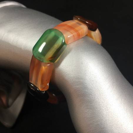Bracciale in AGATE MISTE Colore Braccialetto Cristalloterapia Chakra Reiki A+-1