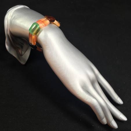Bracciale in AGATE MISTE Colore Braccialetto Cristalloterapia Chakra Reiki A+-2