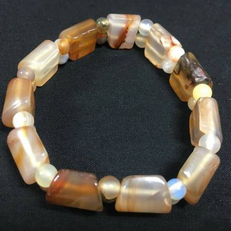 Pulsera en ÁGATA CORNALINA LEO CÁNCER TAURO Pulsera Cristaloterapia A+-2
