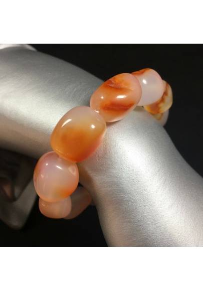 Pulsera Rodado de CORNALINA Pulsera Cristaloterapia Chakra Reiki A+-1
