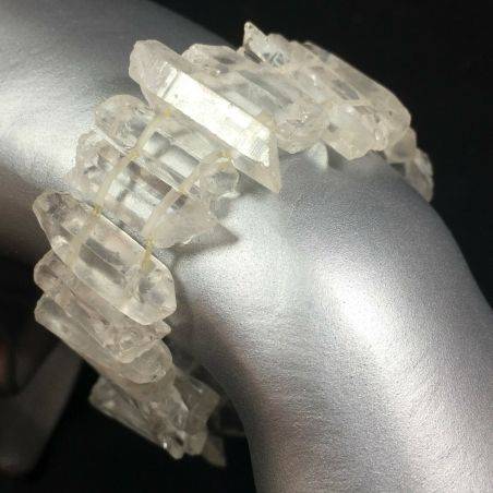 Double Terminated Clear Quartz Bracelet Point Gift Idea Crystal Healing MINERALS A+-1