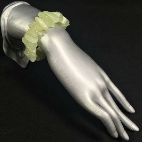 Bracelet in BIG JADE Chips - LIBRA GEMINI ARIES Crystal Healing Elasticated A+-2