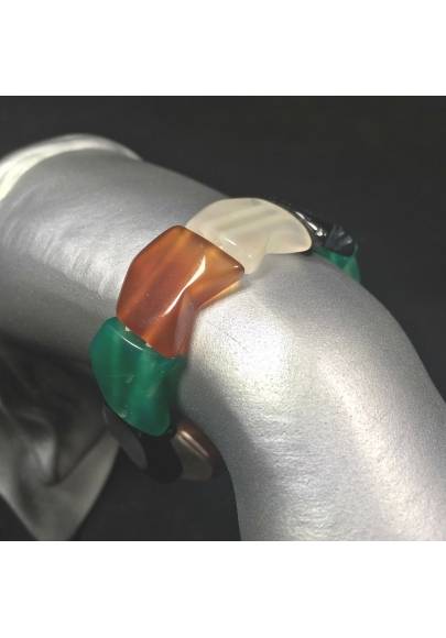 MIXED AGATE Bracelet MINERALS Crystal Healing Chakra Reiki A+-1
