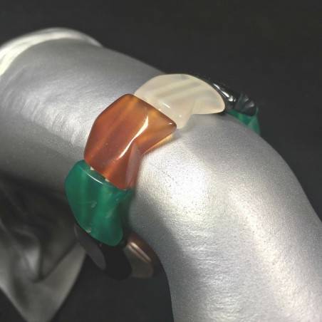 MIXED AGATE Bracelet MINERALS Crystal Healing Chakra Reiki A+-1
