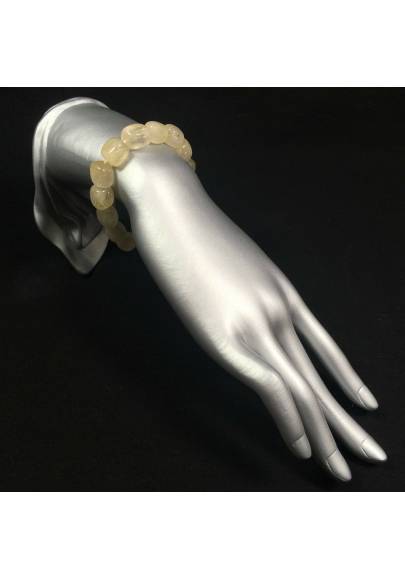 Tumbled Stones Bracelet of RUTILATED QUARTZ  Crystal Healing Chakra A+-1