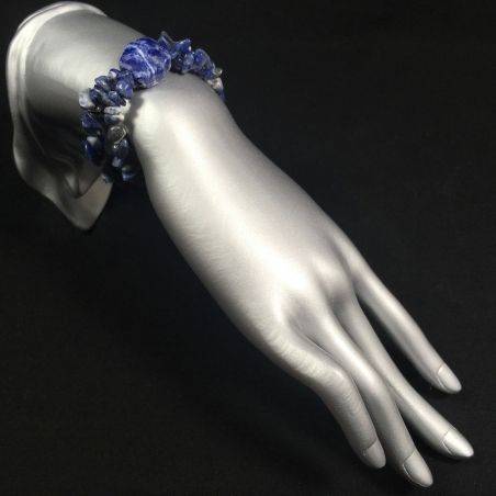 Bracciale Scaglie di SODALITE Minerali Braccialetto Cristalloterapia Chakra A+-2