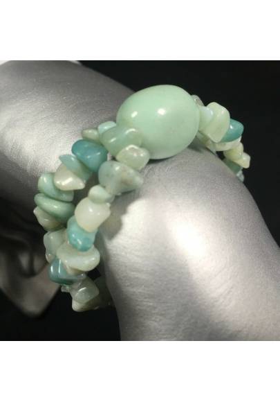 Hemimorphite Chips Bracelet with Tumbled Stone Beads Elasticated Chakra Reiki A+-1