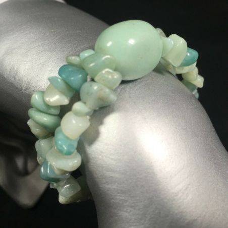 Hemimorphite Chips Bracelet with Tumbled Stone Beads Elasticated Chakra Reiki A+-1