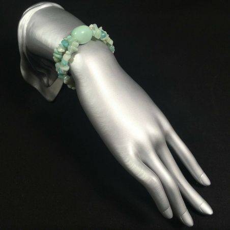 Hemimorphite Chips Bracelet with Tumbled Stone Beads Elasticated Chakra Reiki A+-2