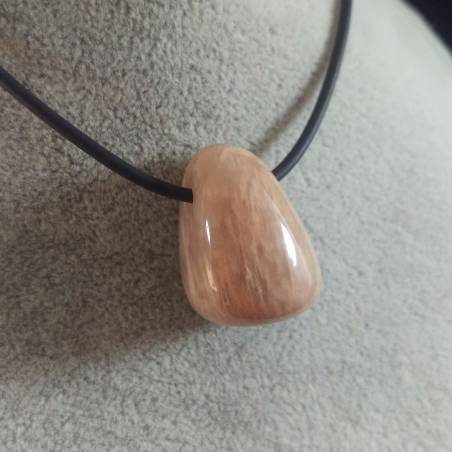Collana " GOCCIA di Adularia Pietra di Luna " Ciondolo Cristalloterapia Gemma A+-2