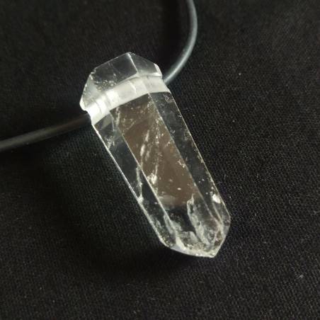 Ciondolo PUNTA Grande di Quarzo IALINO Cristallo di Rocca COLLANA Charm Gioielli-1