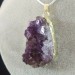 Pendentif GEMME de Améthyste DORÉ DRUSE Grand Collier Cristal thérapie Chakra-4