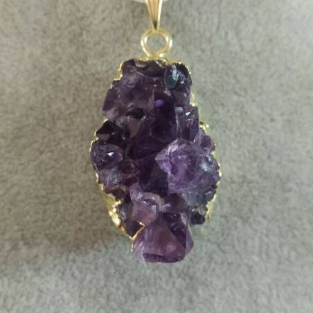 Colgante de Drusa de Amatista Dorada Collar Cristaloterapia Chakra Reiki Zen-2