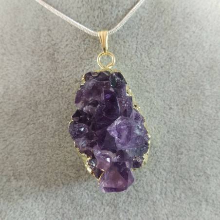 Colgante de Drusa de Amatista Dorada Collar Cristaloterapia Chakra Reiki Zen-3