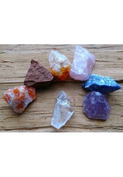 Kit Cristalloterapia 7 Cristalli Grezzi " Le 7 pietre dei Chakra Grezze " A+-1