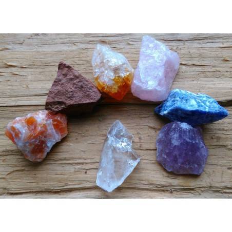 Kit Cristalloterapia 7 Cristalli Grezzi " Le 7 pietre dei Chakra Grezze " A+-1