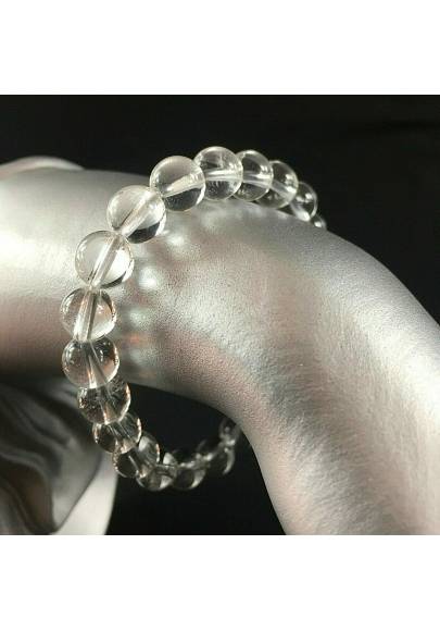 Braccialetto Mala in Cristallo Di Rocca Bracciale Unisex Hyaline Quartz Bracelet-1
